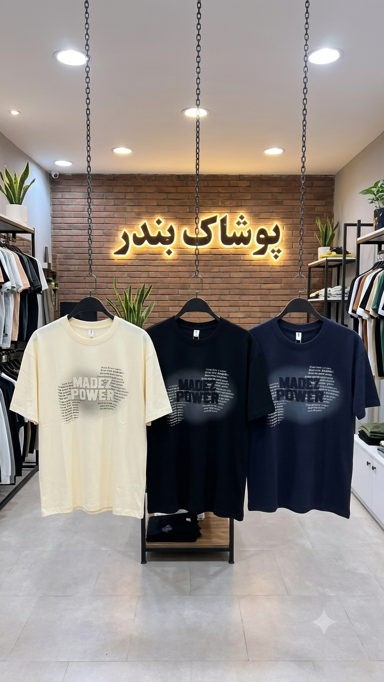 تیشرت مردانه طرح MADE POWER